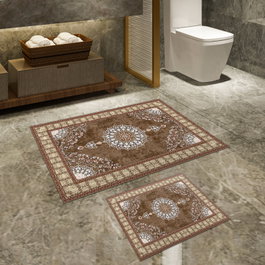 Mijölnir Juego de alfombras de baño Beige y visón